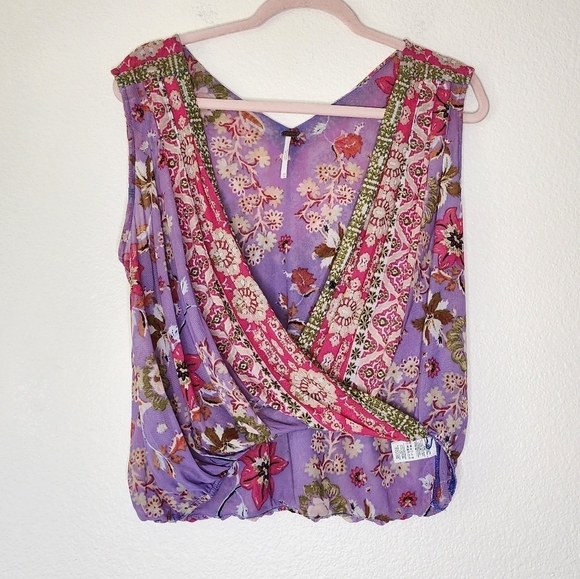 Free People Floral Mesh Blouse XS - Picture 3 of 8